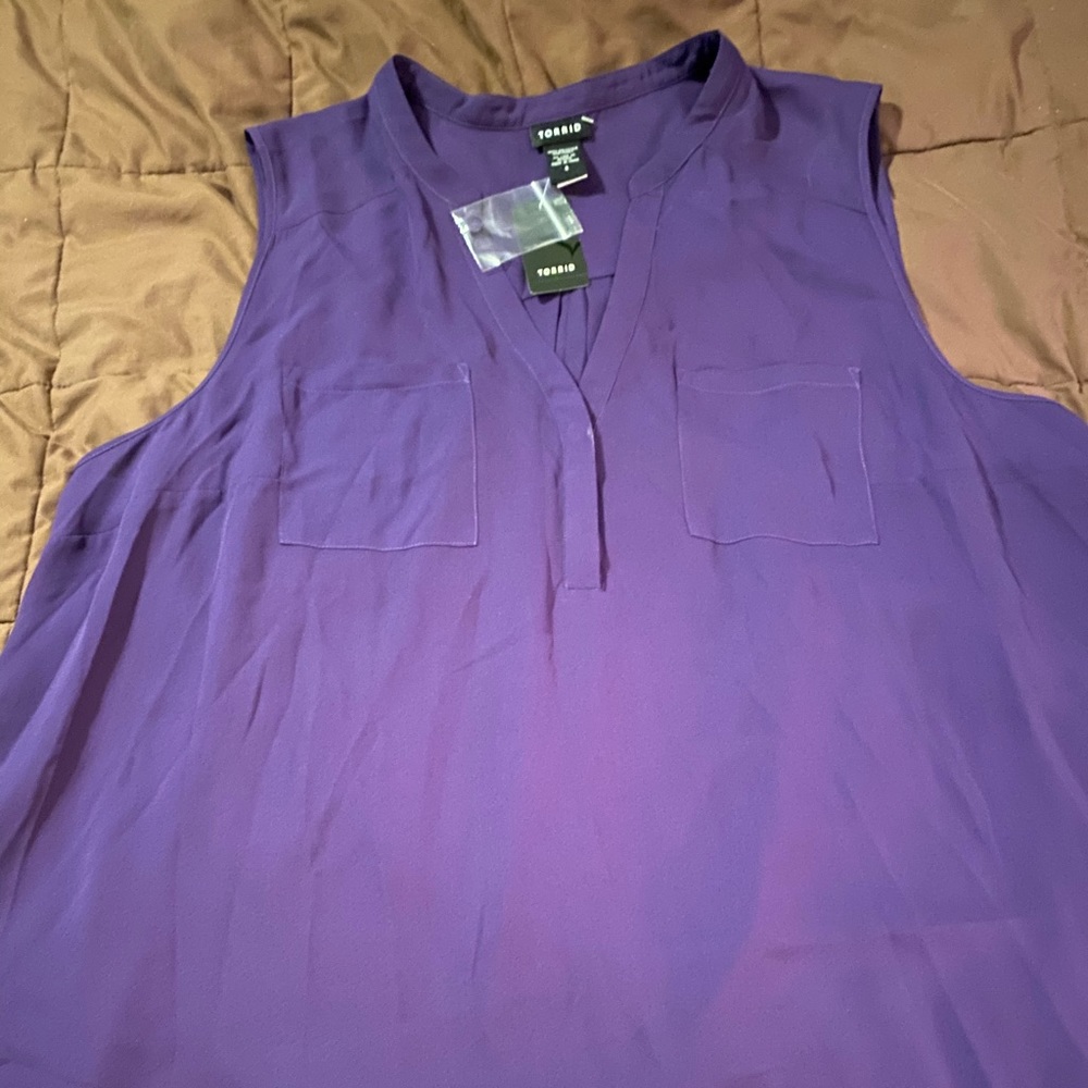 Purple Sleeveless Blouse
